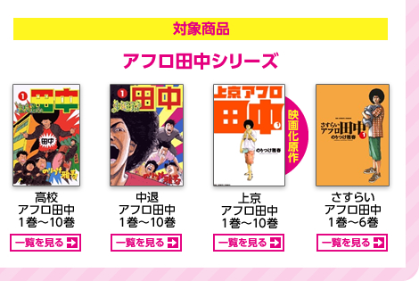 対象商品 アフロ田中シリーズ